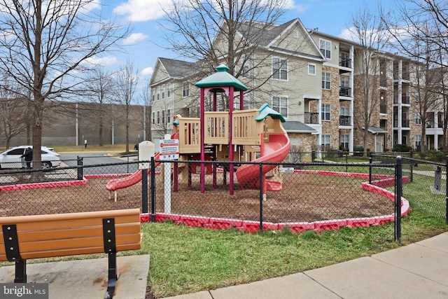 communal playground with fence