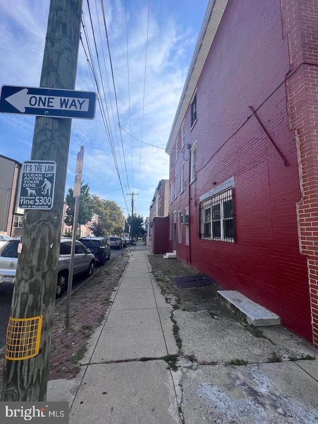 view of road with sidewalks