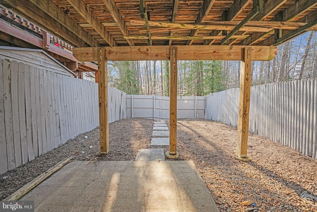 view of patio featuring a fenced backyard