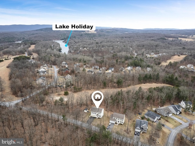 bird's eye view with a mountain view