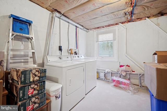 washroom featuring independent washer and dryer