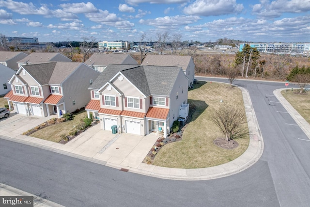 drone / aerial view with a residential view