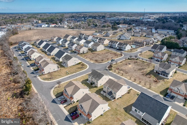 drone / aerial view with a residential view