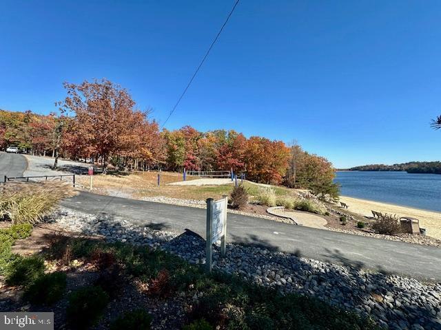 view of road featuring a water view