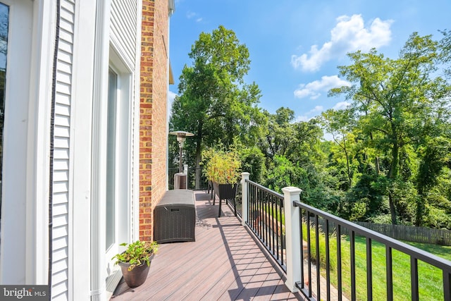 deck with a lawn