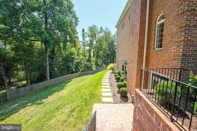 view of yard featuring fence