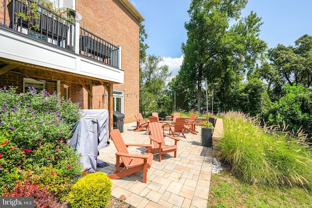 view of patio / terrace featuring a balcony