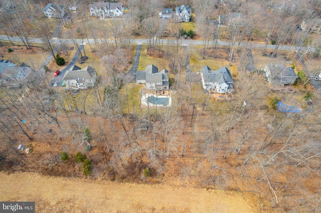 aerial view featuring a residential view