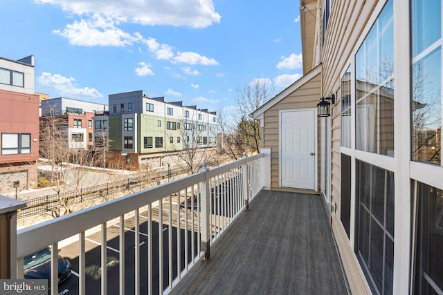 balcony with a residential view