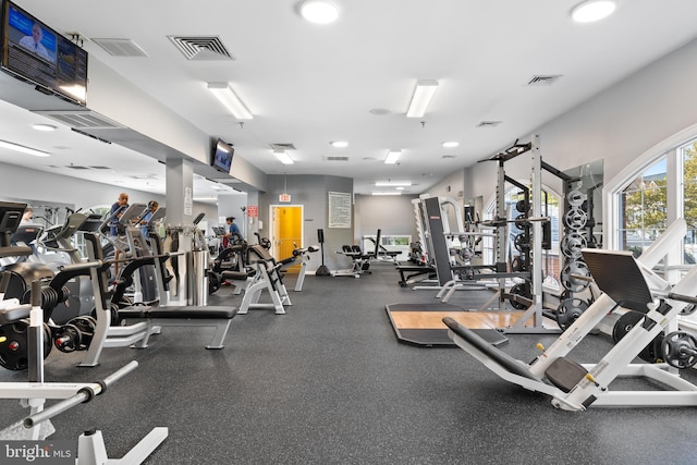 exercise room with visible vents