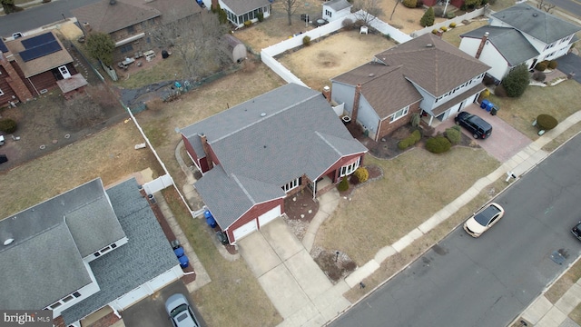 aerial view with a residential view