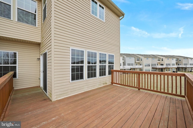 deck with a residential view