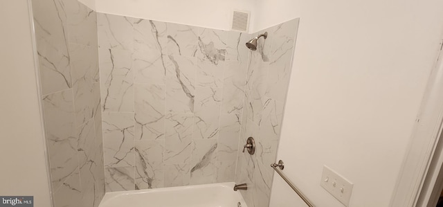 full bathroom featuring shower / bath combination and visible vents