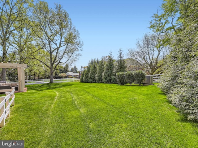 view of yard featuring fence