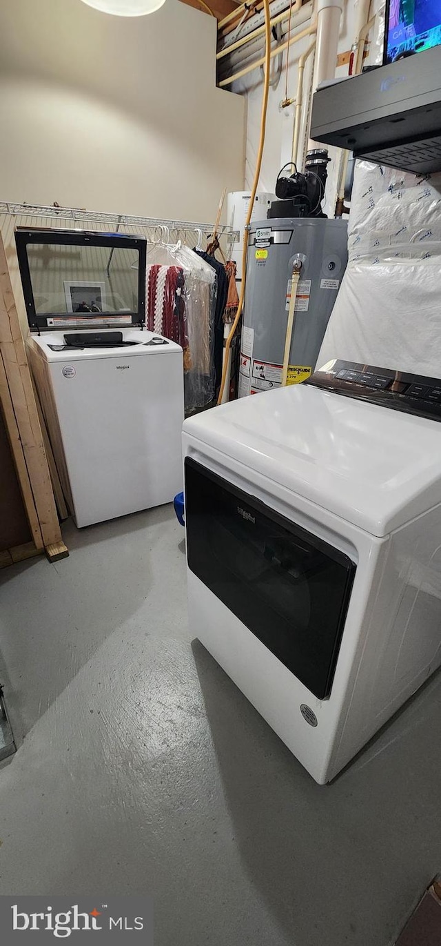 utilities with water heater and washer / clothes dryer