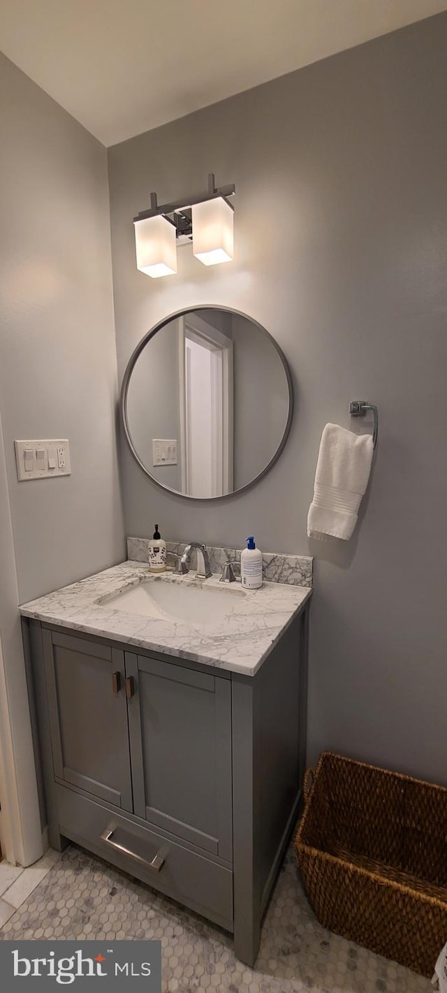 bathroom featuring vanity and tile patterned floors