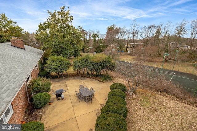 view of yard with a patio area and fence