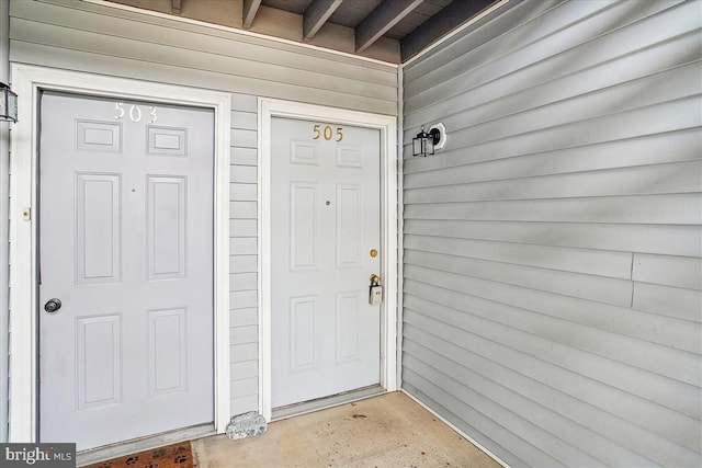 view of doorway to property