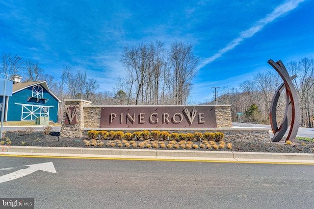 view of community sign