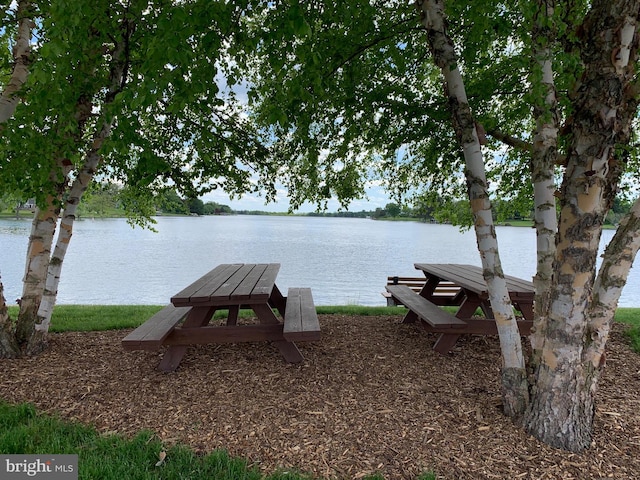 water view with a boat dock