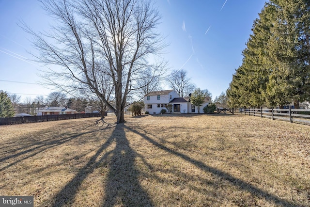 view of yard with fence