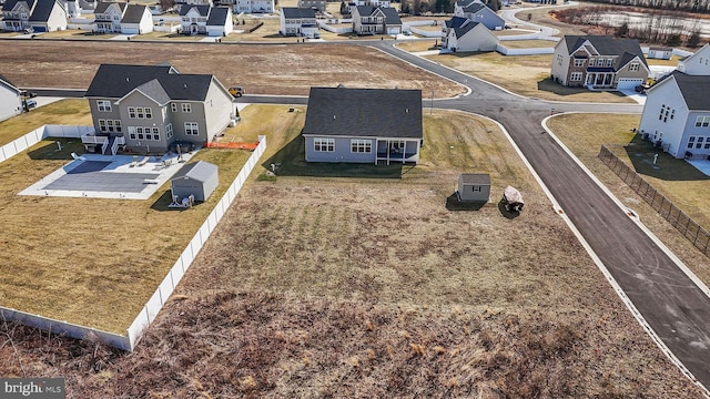 bird's eye view with a residential view