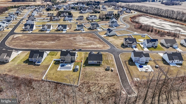 bird's eye view with a residential view