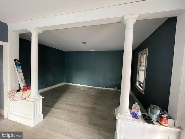 interior space with wood finished floors