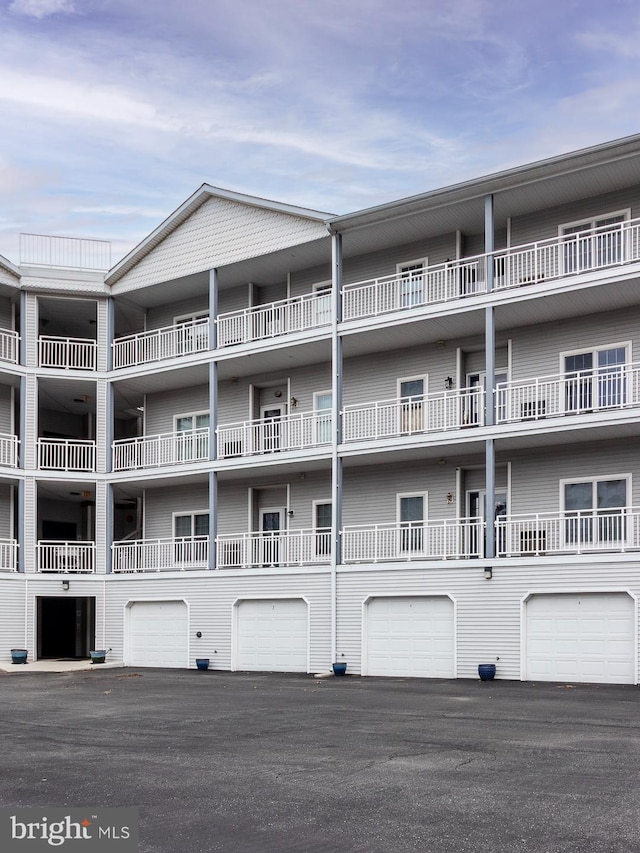 view of building exterior featuring a garage