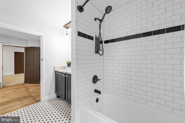 full bath featuring shower / bathing tub combination and vanity