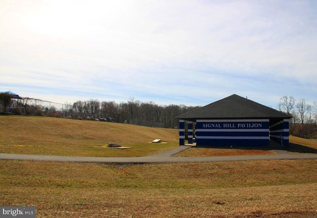 view of home's community with a lawn