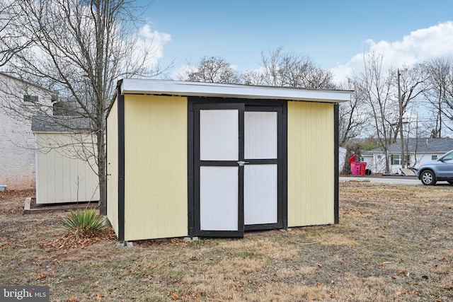 view of shed