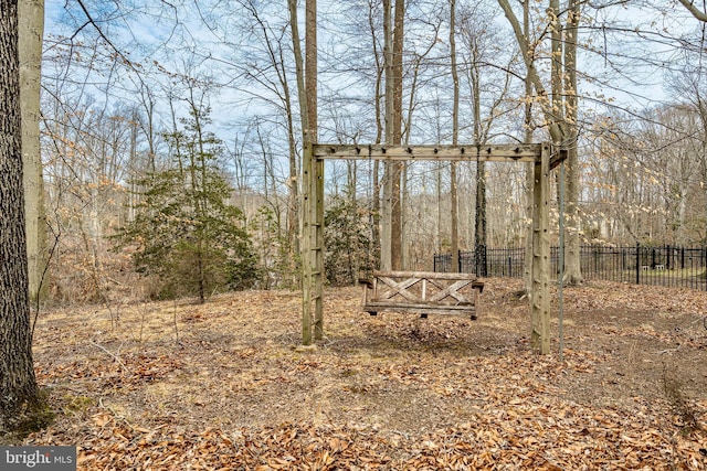 view of yard with fence