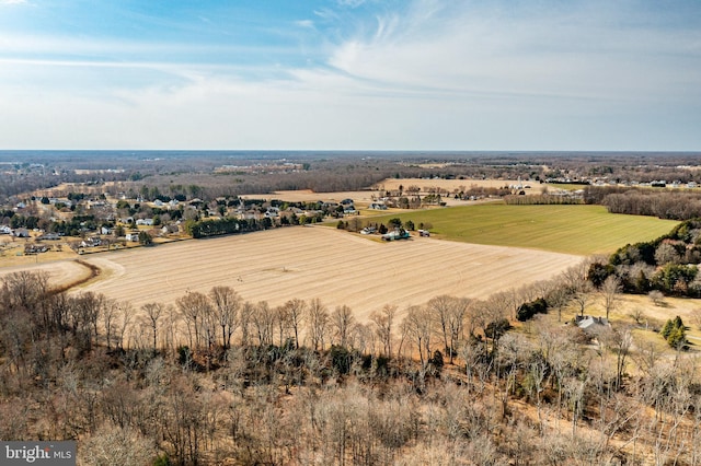 aerial view with a rural view