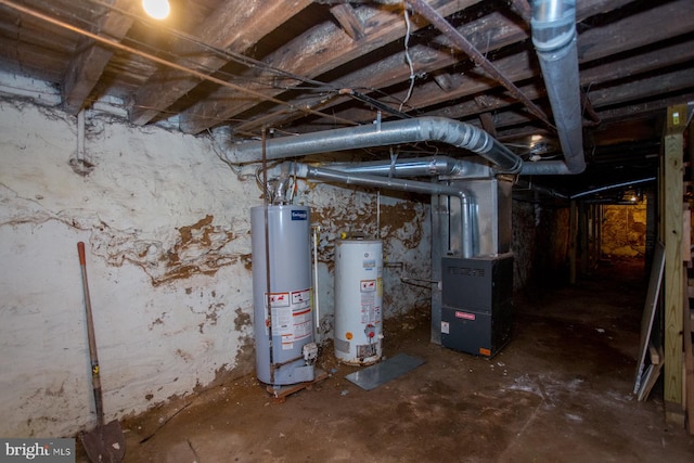 utilities featuring heating unit and water heater