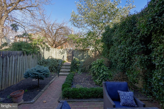 view of yard featuring fence