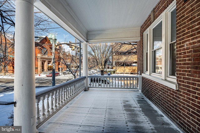 exterior space featuring covered porch