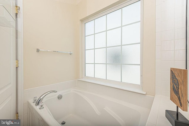 full bathroom featuring a garden tub