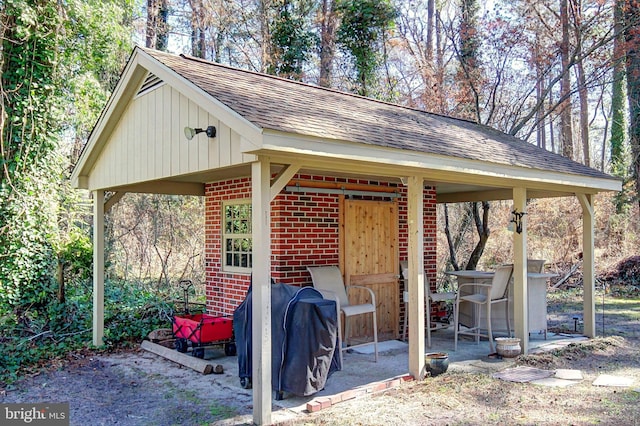 view of outbuilding with a gazebo