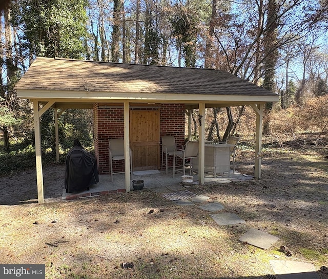 view of patio / terrace with a grill