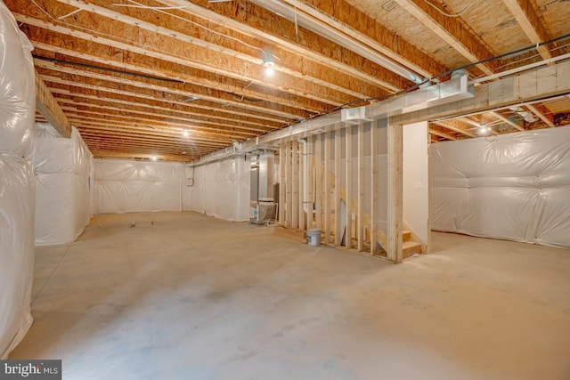 unfinished below grade area with stairs