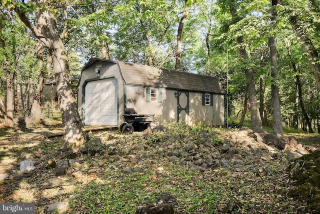 view of shed