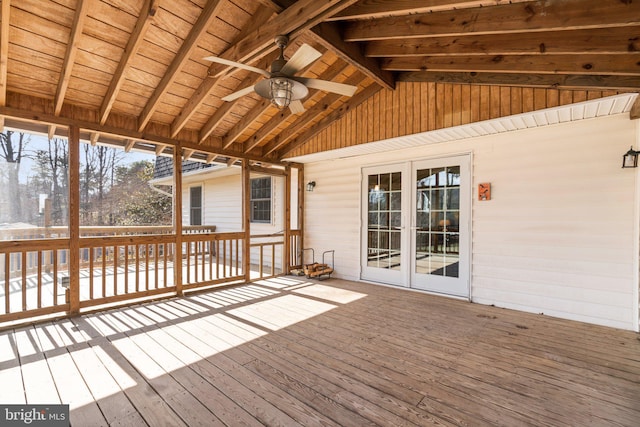 deck featuring a ceiling fan