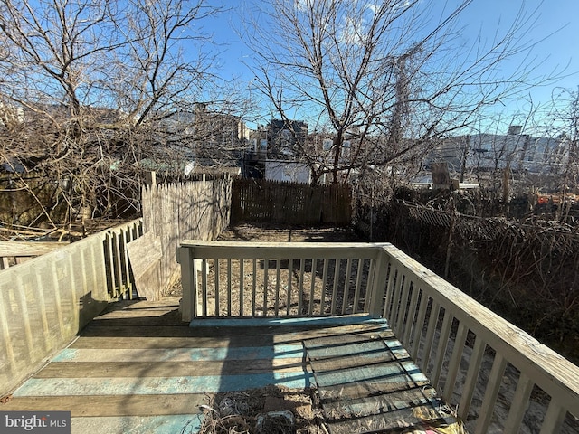 deck featuring fence