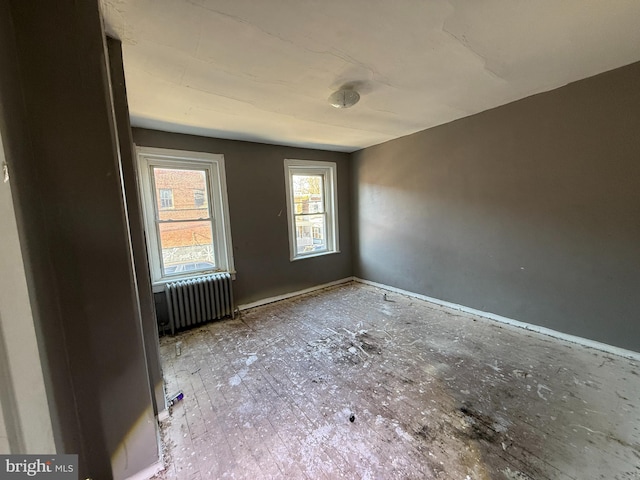 empty room with radiator heating unit