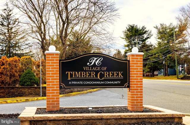 view of community sign