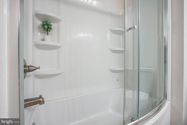 full bath with a shower with door