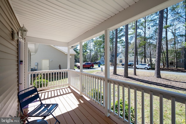 deck featuring a porch