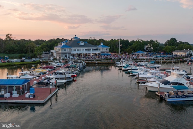 water view with a boat dock