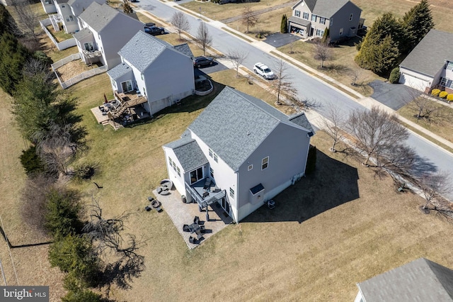 bird's eye view with a residential view